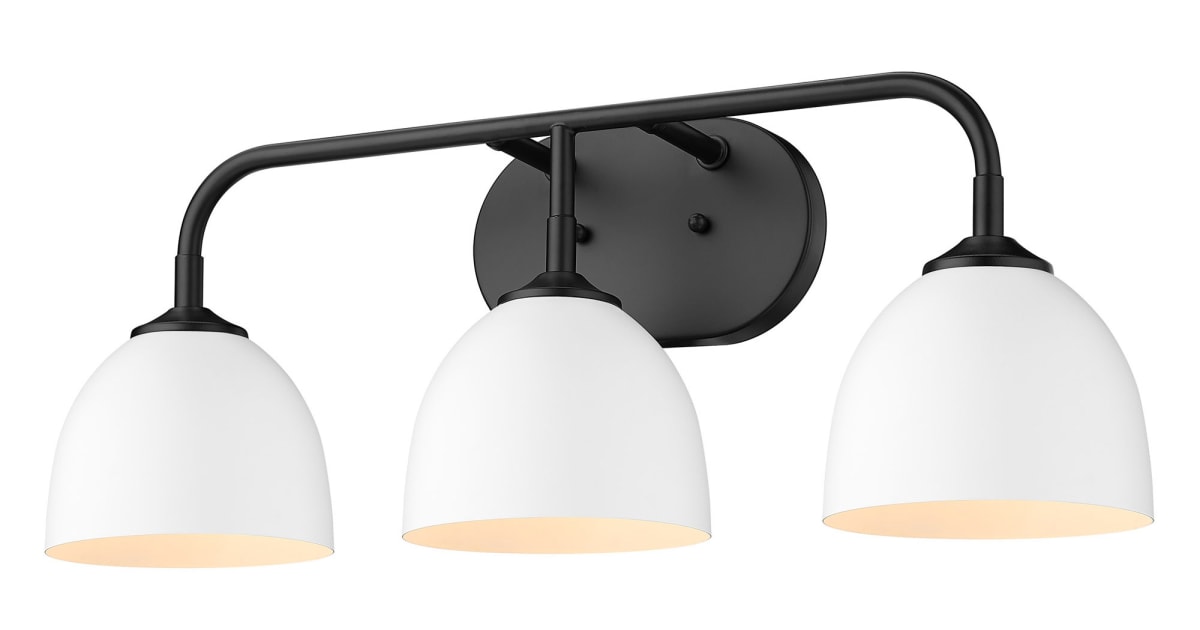 Golden Lighting 6956BA3 BLKWHT Zoey 3 Light 25" Wide